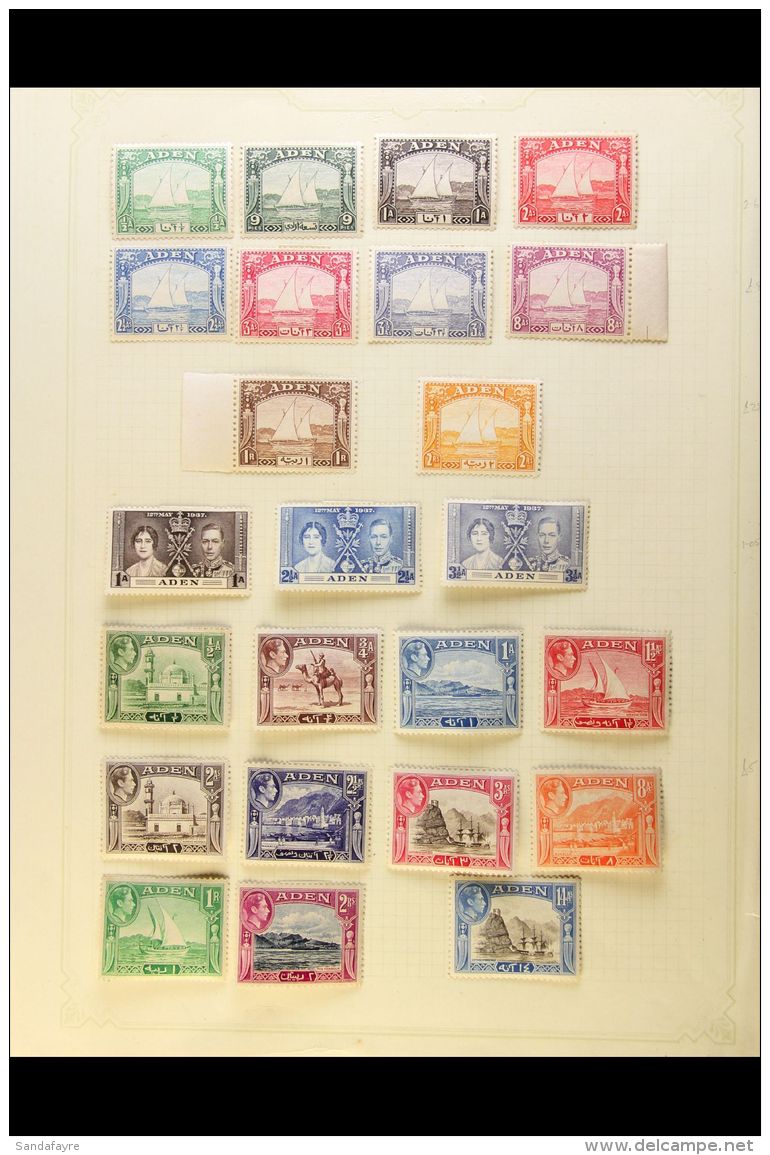 1937-1965 FINE MINT COLLECTION With Aden 1937 Dhows Set To 2R Yellow; 1939-48 Definitives Most Values To 10R;... - Aden (1854-1963)