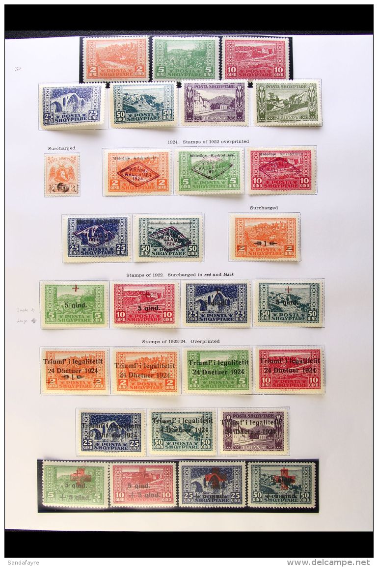 1922-37 VIRTUALLY COMPLETE MINT COLLECTION Presented On Printed Pages. Includes A Virtually Complete Run From The... - Albanië