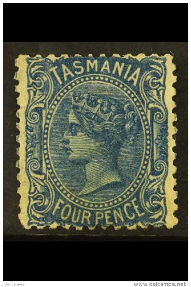 TASMANIA 1870-71 4d Blue Perf 12, SG 130, Mint Part OG, An Attractive Example Of This Rare Stamp. For More Images,... - Andere & Zonder Classificatie