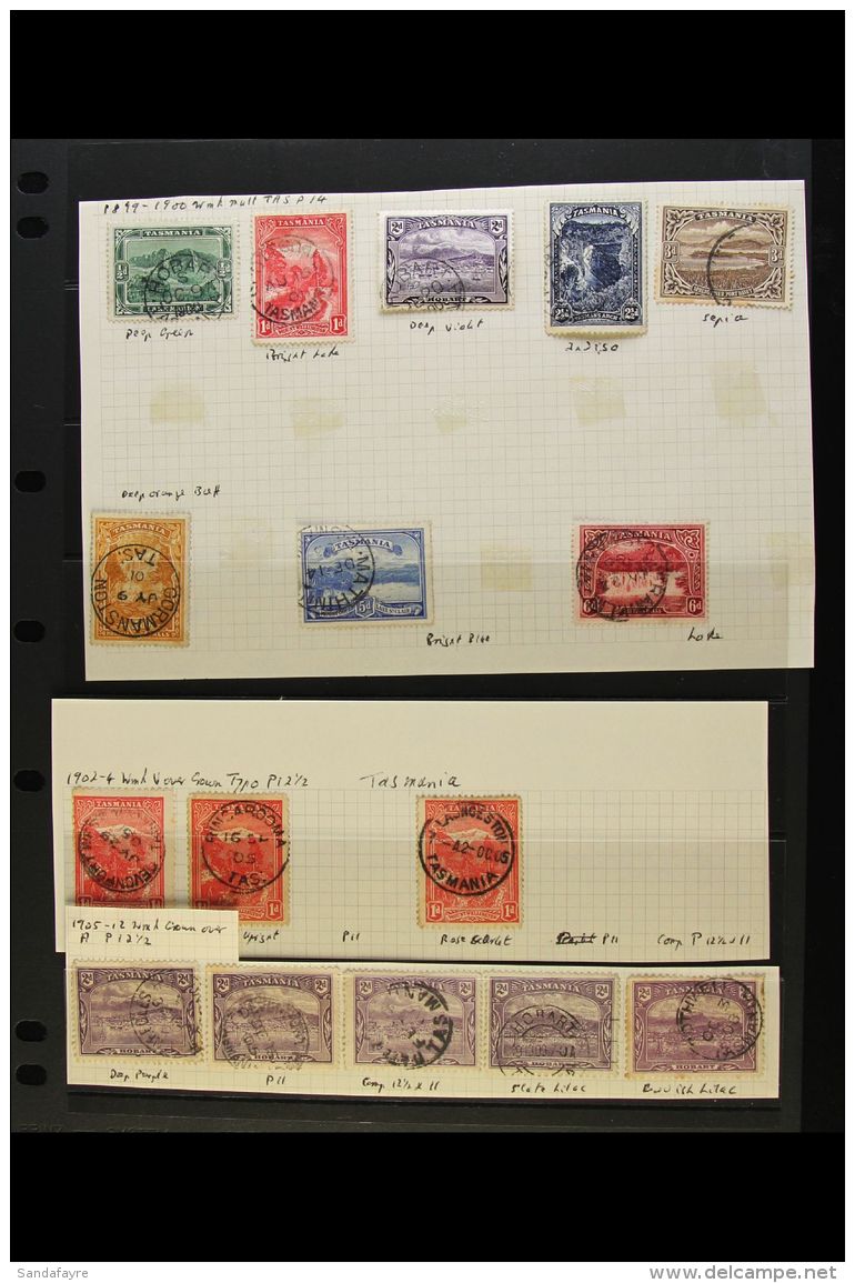 TASMANIA 1899-1912 Mint And Used Collection Which Includes 1899-1900 Set Of 8 Used, 1902-05 &frac12;d Both Perfs... - Autres & Non Classés