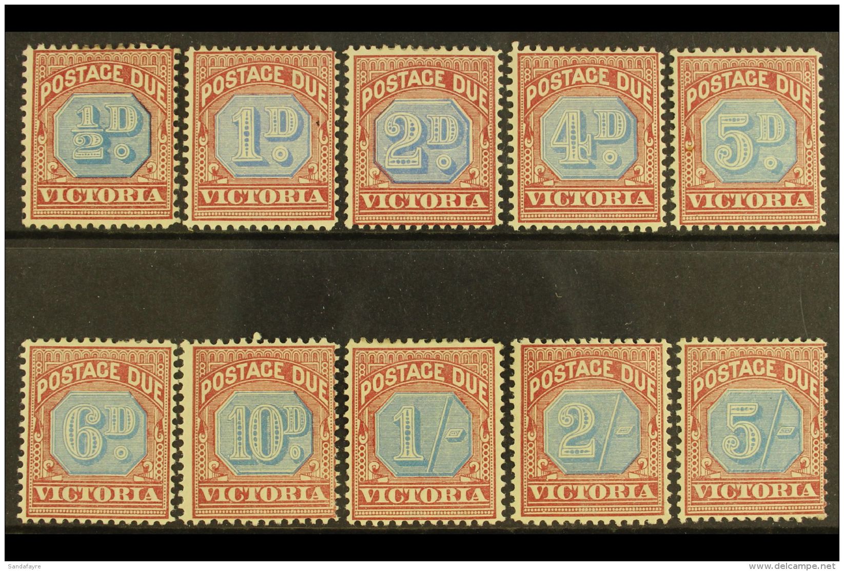 VICTORIA POSTAGE DUE 1890-94 Set Complete, SG D1/10, Fine Mint, Lovely Fresh Colours, The 5s With Short Perf (10... - Andere & Zonder Classificatie