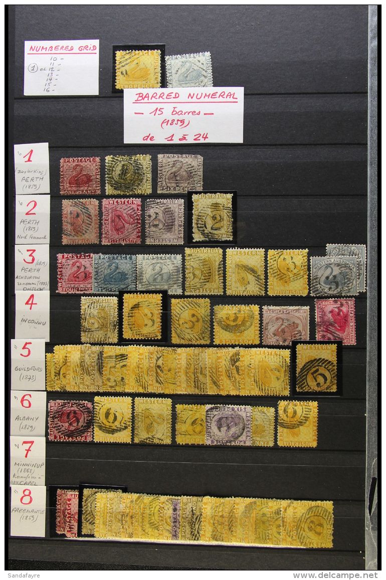 WESTERN AUSTRALIA POSTMARKS COLLECTION. A 19th Century To About 1930 Fine To Very Fine Assembly On Stock Pages,... - Autres & Non Classés