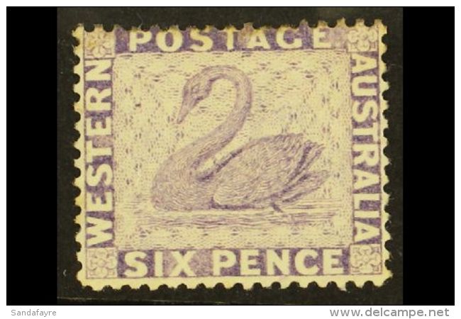 WESTERN AUSTRALIA 1864-79 6d Violet WATERMARK SIDEWAYS, SG 57b, Very Fine Mint, Lightly Hinged. For More Images,... - Sonstige & Ohne Zuordnung