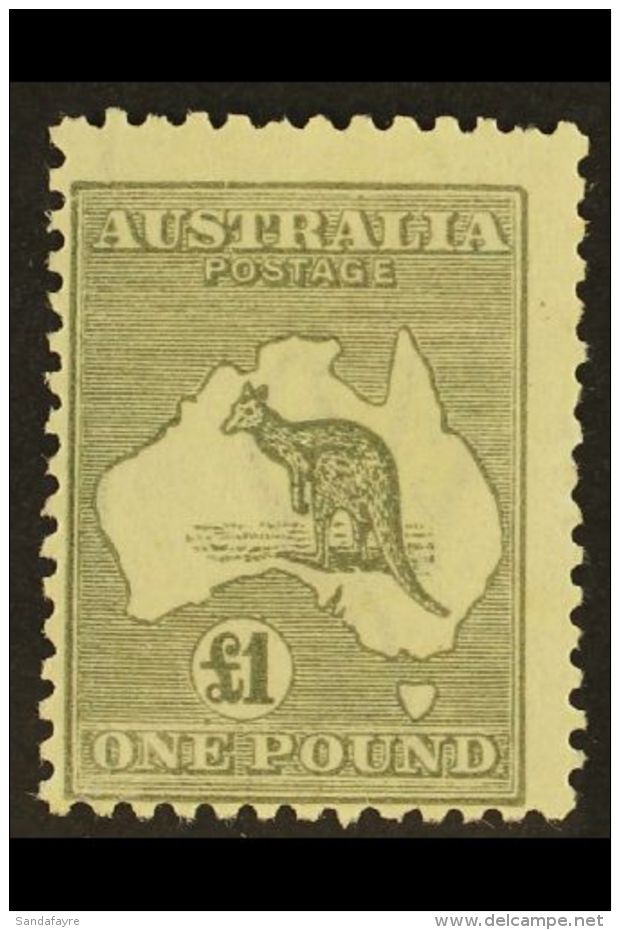 1923-24 &pound;1 Grey Roo, SG 75, Fine Mint, Couple Of Slightly Shortish Perfs Mentioned For The Sake Of Accuracy,... - Andere & Zonder Classificatie