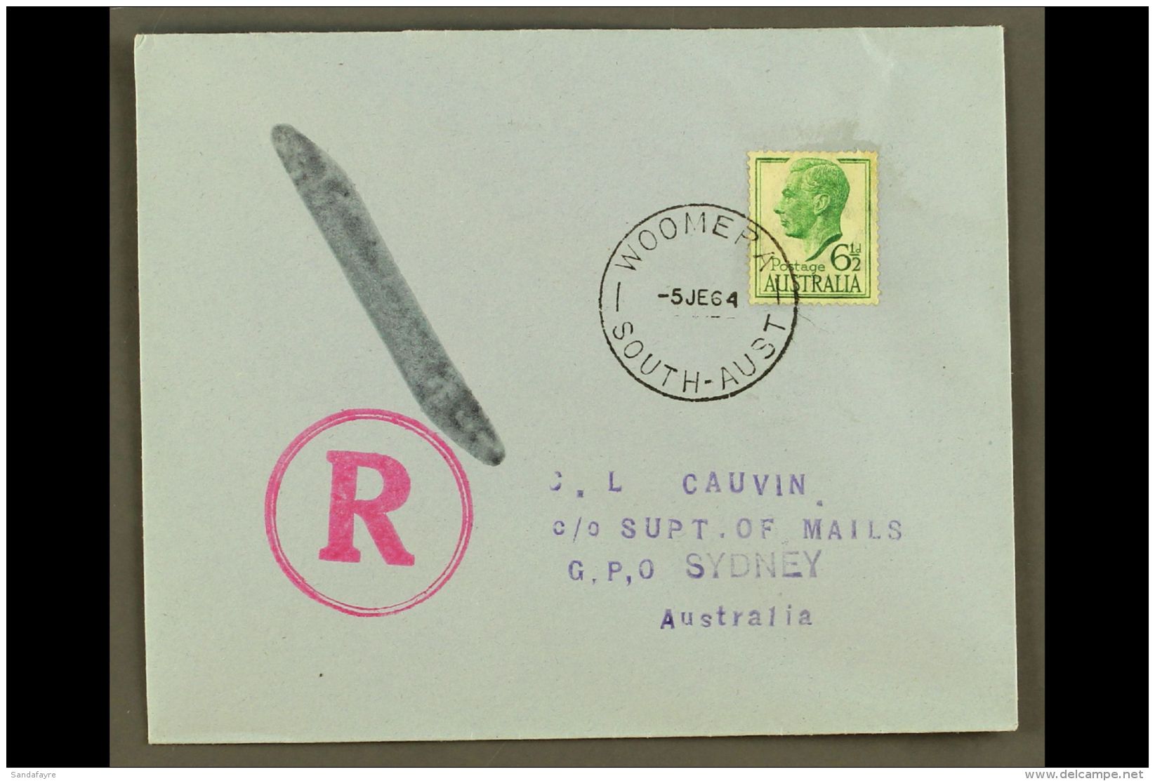 1964 Space Cover, Plain Cover Franked KGVI 6&frac12;d, Clear "WOOMERA 5 JE 64" Postmark, Pencil Notation States... - Andere & Zonder Classificatie