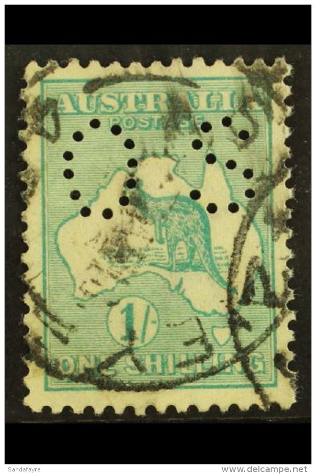OFFICIALS 1915 "OS" Punctured 1s Blue Green Die II, SG O35, Fine Cds Used For More Images, Please Visit... - Sonstige & Ohne Zuordnung