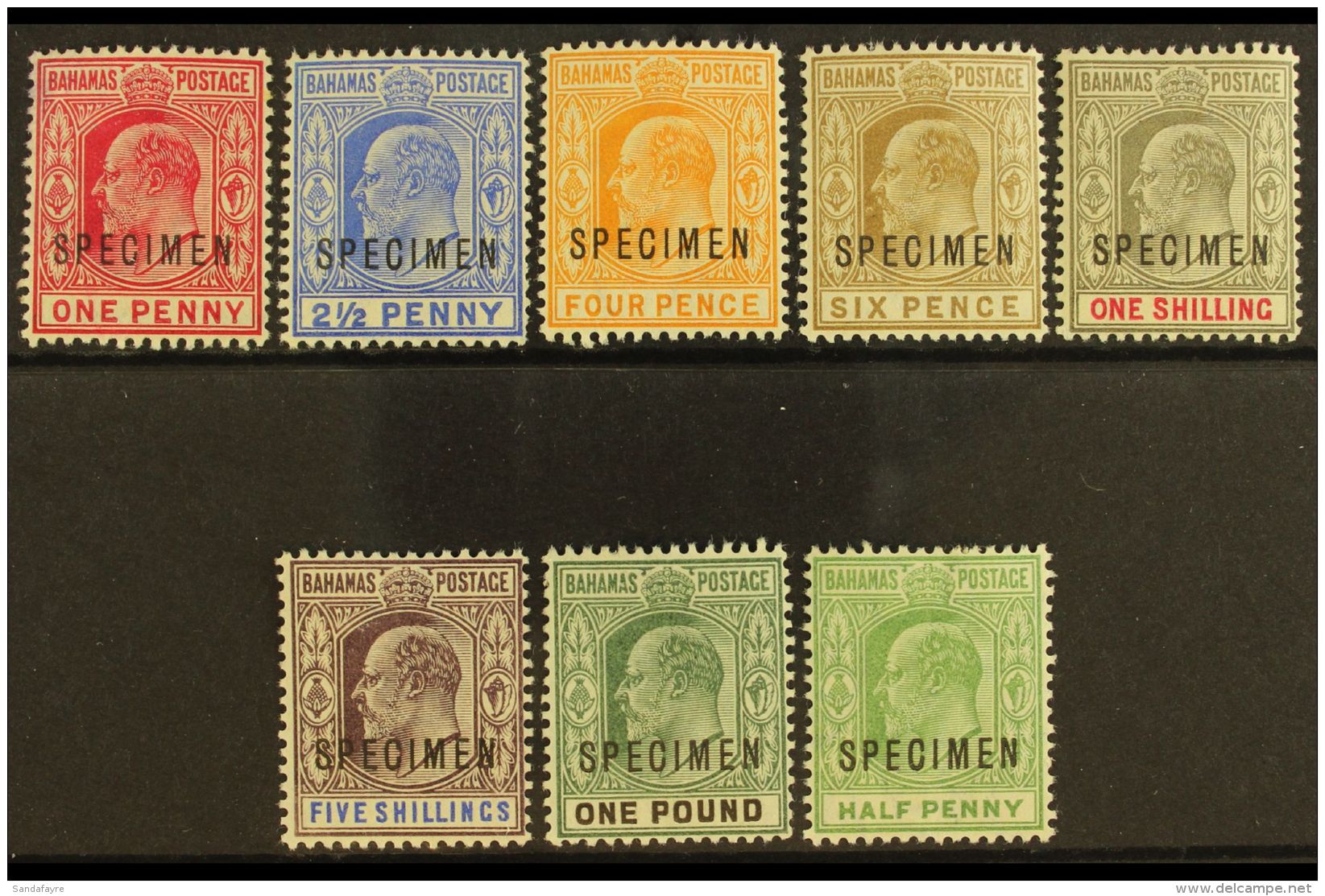 1902 Ed VII Set Ovptd "Specimen", Complete, SG 62s/70s + 71s, 1906 &frac12;d Green. (8 Stamps) For More Images,... - Andere & Zonder Classificatie