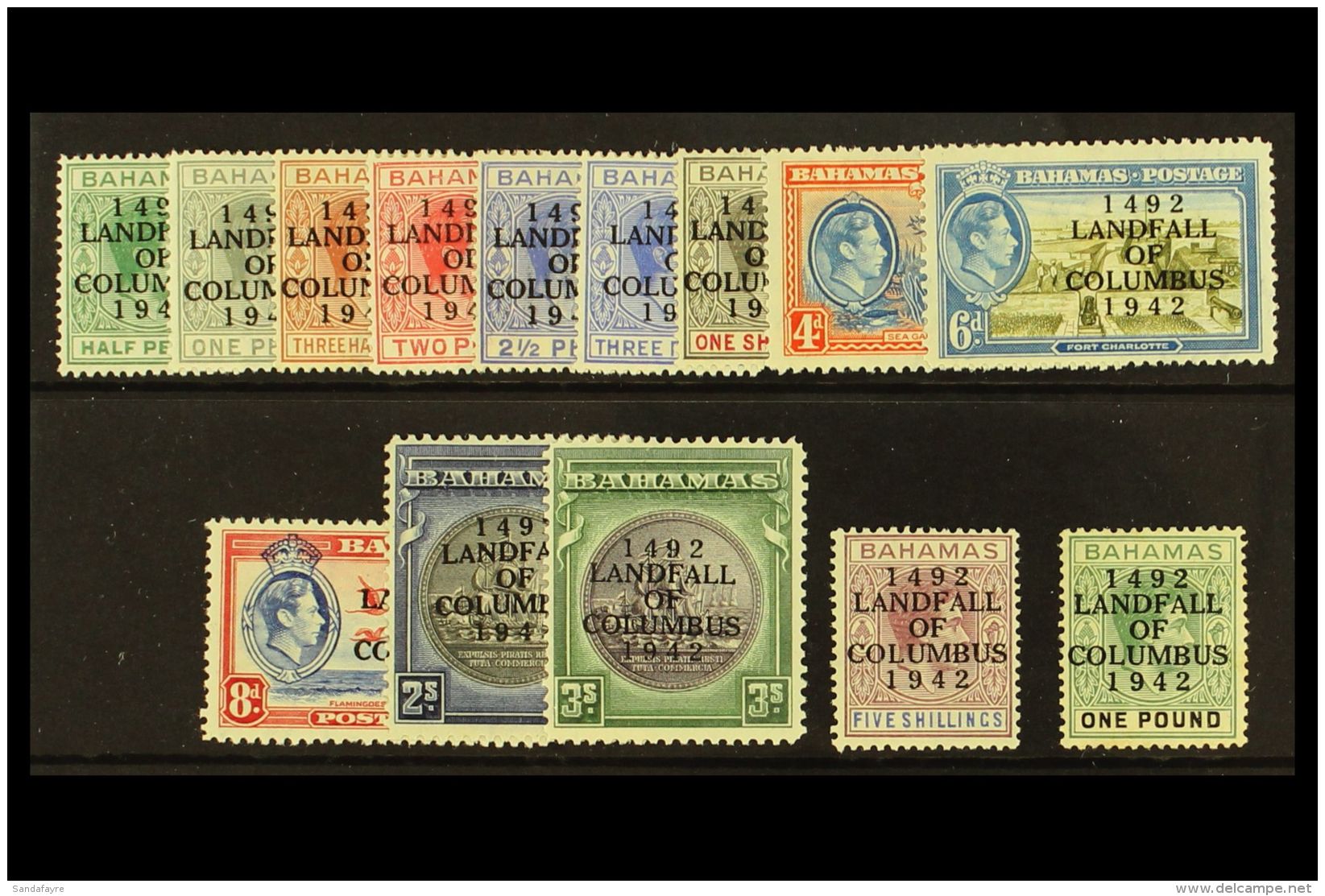 1942 Landfall Of Columbus Set Complete, SG 162/75, Very Fine Mint. (14 Stamps) For More Images, Please Visit... - Sonstige & Ohne Zuordnung