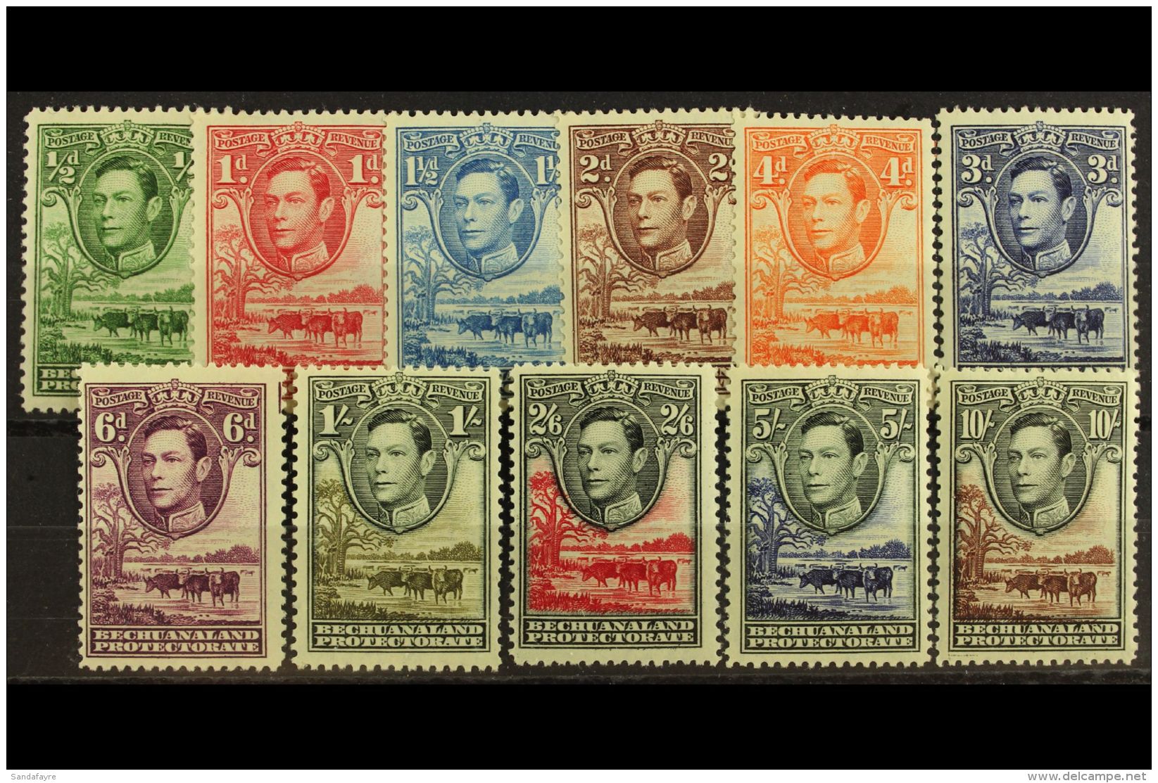 1938-52 Baobab Tree &amp; Cattle Set, SG 118/28, Fine Mint (11 Stamps) For More Images, Please Visit... - Andere & Zonder Classificatie