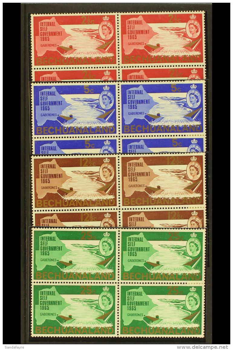 1965 New Constitution Set With Lake Flaw On Every Value, In Blocks Of 4, SG 186b/9b, Each Block Hinged On One... - Autres & Non Classés