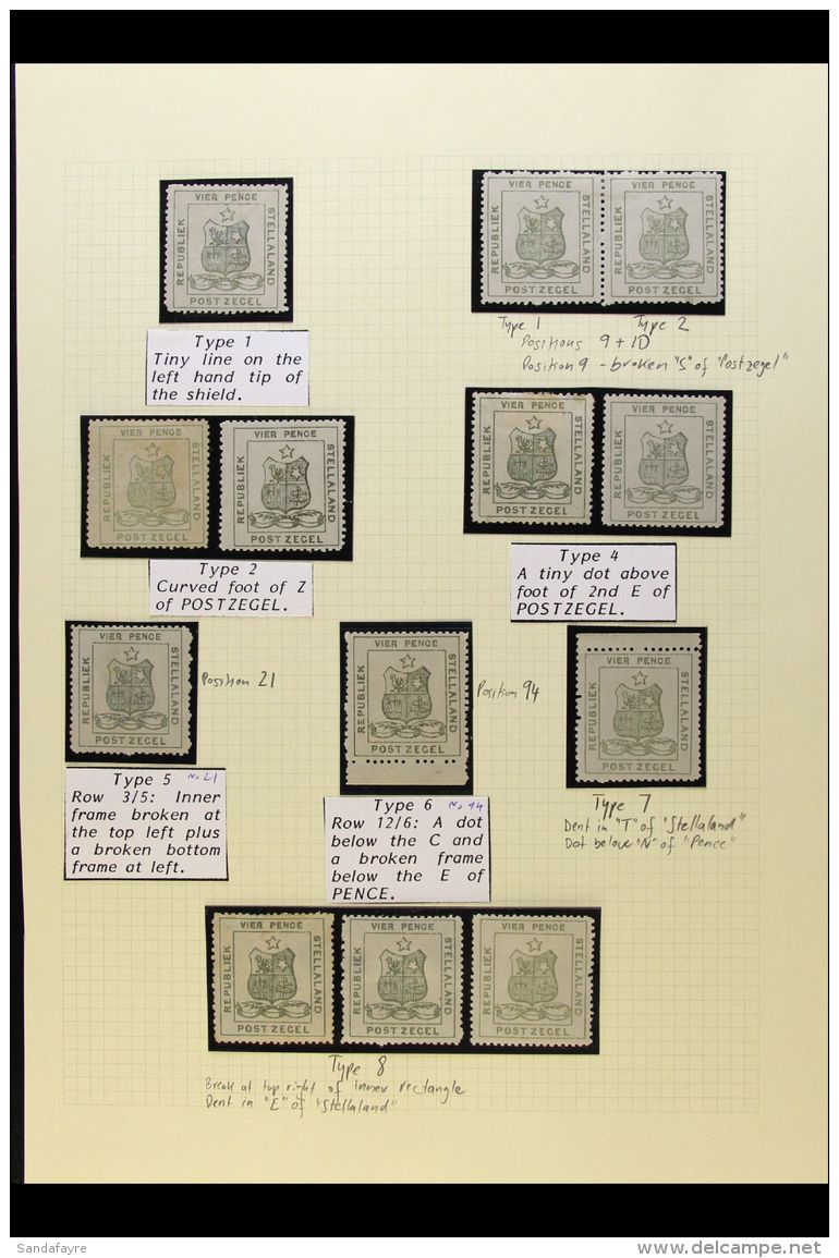 STELLALAND 1884 4d Olive-grey (SG 4) - An Attractive Specialized Mint Study Written Up In Hingeless Mounts On A... - Sonstige & Ohne Zuordnung