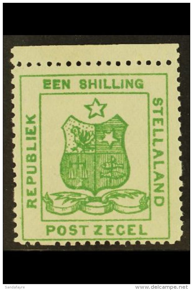 STELLALAND 1884 1s Green Type 1, SG 5, Very Fine Mint (almost Never Hinged) Upper Marginal Example, Very Fresh.... - Andere & Zonder Classificatie