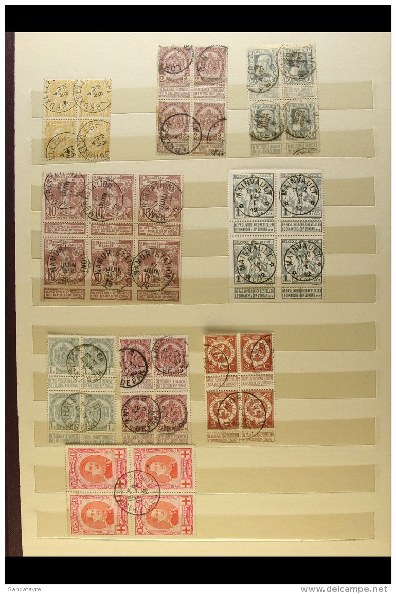 1884-1939 USED BLOCKS OF FOUR. A Collection Of All Different Blocks Of 4 On Stock Pages, Inc 1914 Red Cross - King... - Sonstige & Ohne Zuordnung