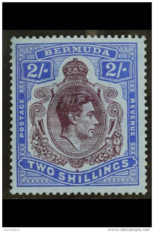 1938-53 2s Deep Reddish Purple &amp; Ultramarine On Grey-blue, SG 116a, Very Fine Mint (almost Never Hinged),... - Bermuda