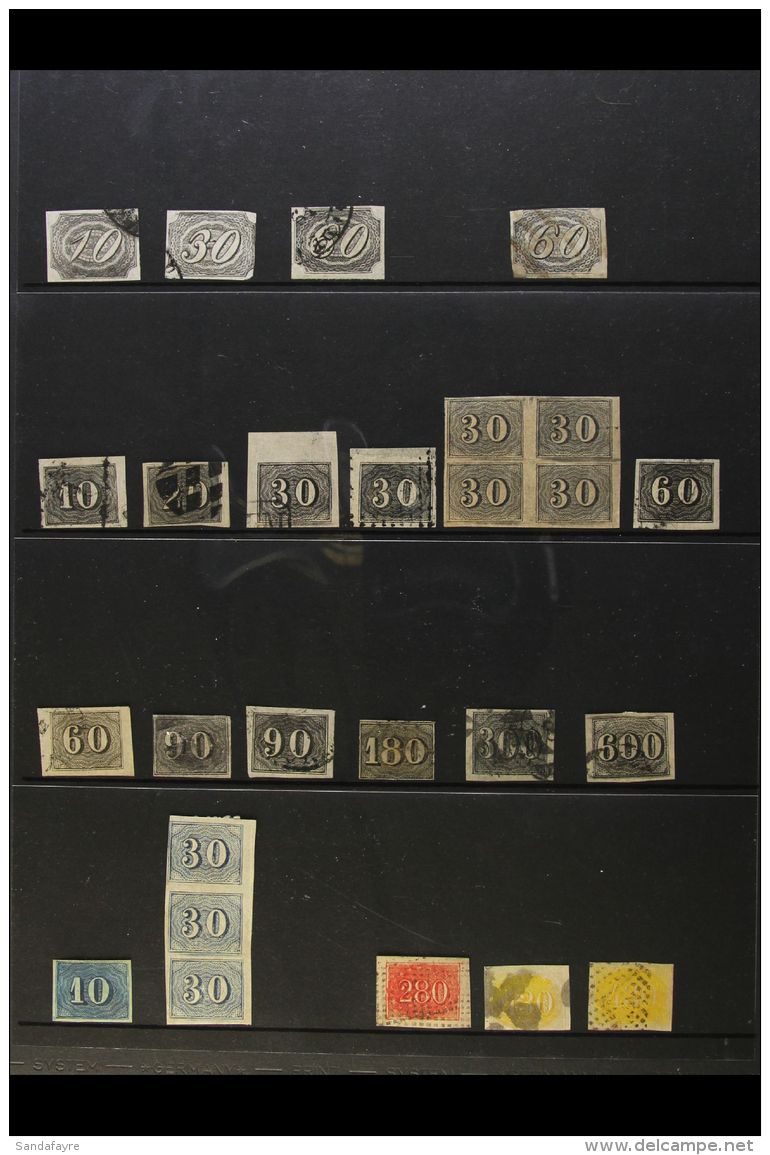 1844-61 IMPERFORATE NUMERAL COLLECTION Presented On A Stock Page. An Attractive Collection, All With 4 Margins... - Andere & Zonder Classificatie