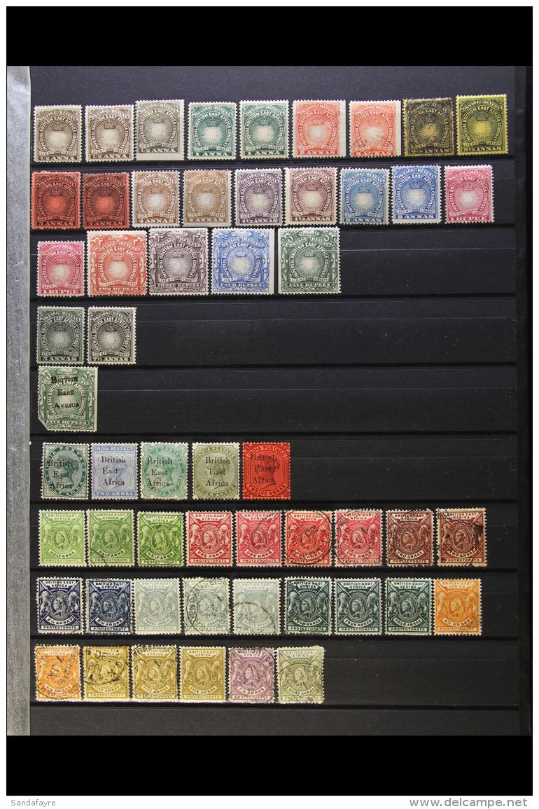 1890-1896 COLLECTION On A Stock Page, Mint Or Used, Inc 1890-95 Most Vals To 2r, 3r, 4r &amp; 5r Mint, Some On... - Afrique Orientale Britannique