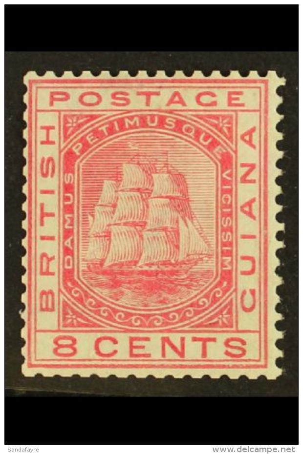 1876-79 8c Rose, CC Wmk, SG 130, Fine Mint For More Images, Please Visit... - British Guiana (...-1966)