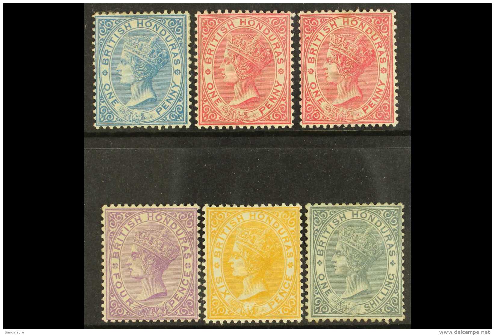 1882 Complete Set To 1s Grey, Wmk CA, SG 17/22 Very Fine And Fresh Mint. (6 Stamps) For More Images, Please Visit... - Britisch-Honduras (...-1970)