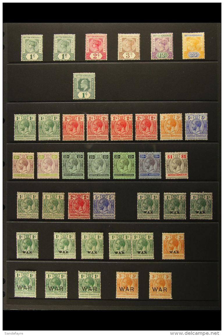 1891-1937 VERY FINE MINT COLLECTION Neatly Presented On Stock Pages. Includes 1891 QV Range To 24c, 1904-07 1c,... - Honduras Britannique (...-1970)