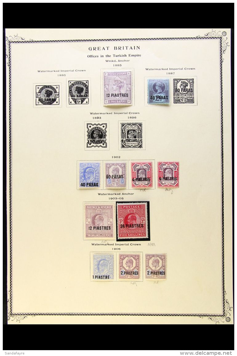 1885-1921 VERY FINE MINT COLLECTION On Pages, ALL DIFFERENT, Inc 1885-88 12pi, 1887-96 40pa, 1902-05 Set Inc 4pi... - British Levant