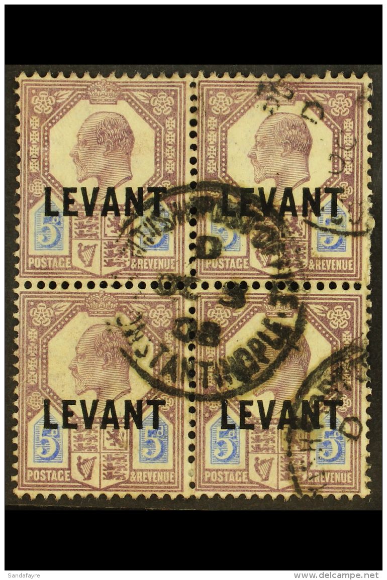 1905-12 5d Dull Purple &amp; Ultramarine "LEVANT" Overprint, SG L8, Used With "Constantinople Oc 5 08" Cds's. Very... - Brits-Levant