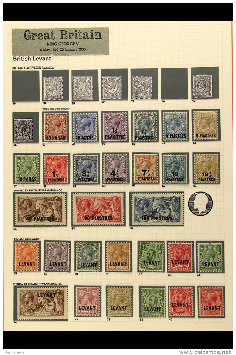 1911 - 1921 SUPERB MINT GEO V COLLECTION Attractive Range With 1921 Constantinople Set To 180pi On 10s Dull Grey... - Britisch-Levant
