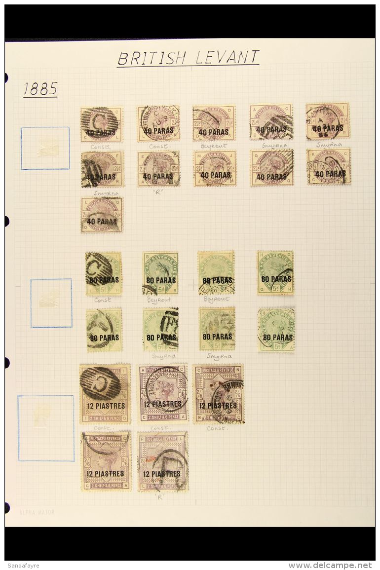 TURKISH CURRENCY 1885-1922 POSTMARK COLLECTION. An Interesting Collection With A Strong Range Of Issues That... - Levante Británica