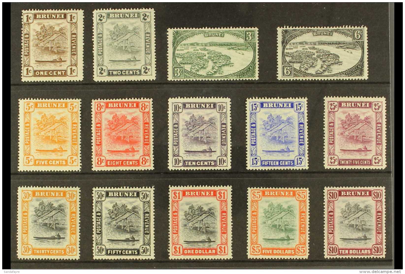 1947-51 Complete Definitive Set SG 79/92, Very Fine Mint. (14 Stamps) For More Images, Please Visit... - Brunei (...-1984)