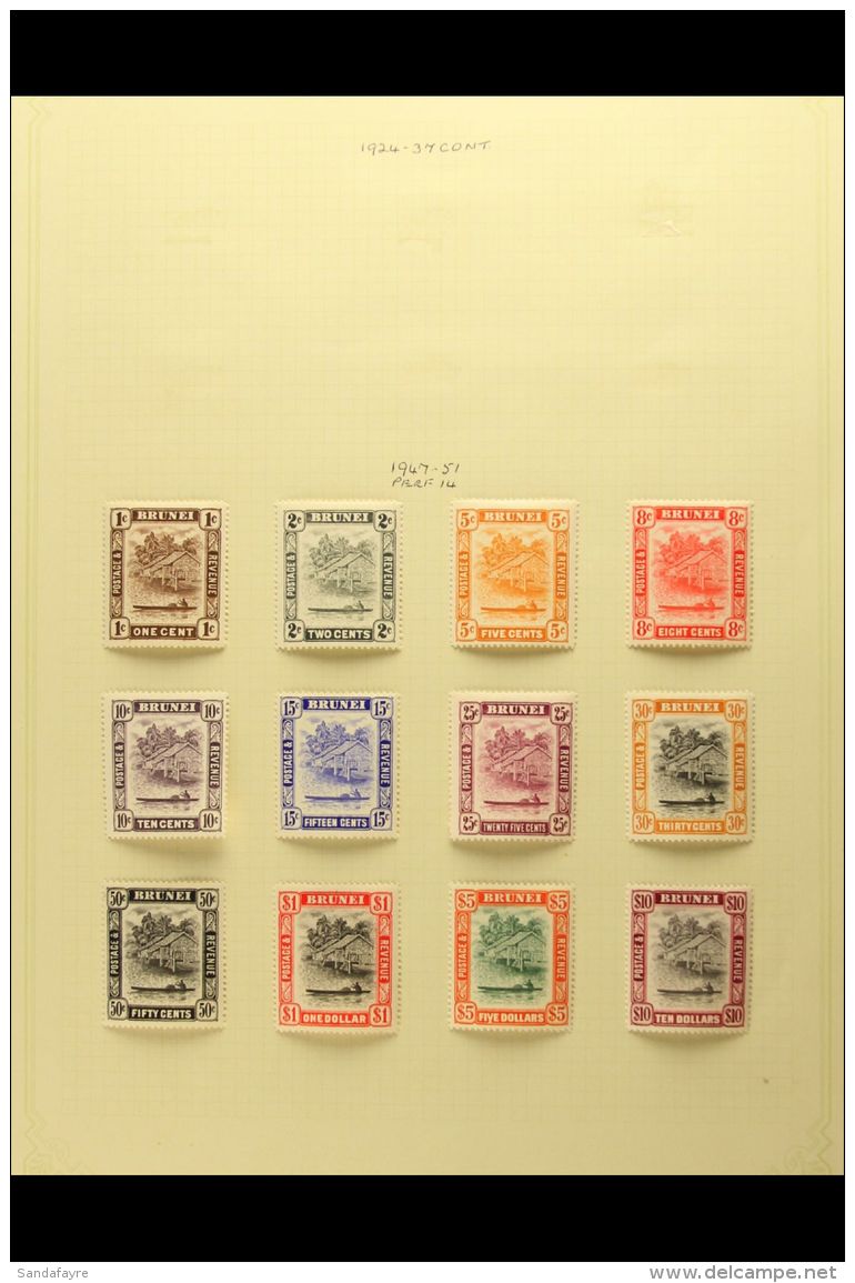 1947-52 FINE MINT COLLECTION On Album Pages. Includes 1947-51 Set With All Perf Changes, 1952-58 Set Etc. Lovely... - Brunei (...-1984)