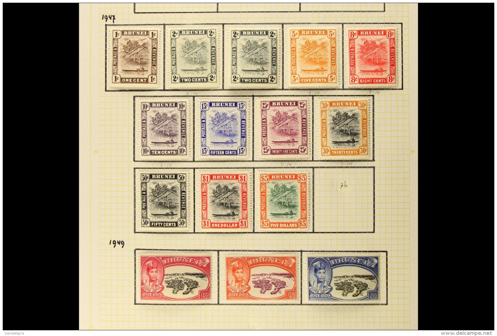 1947-69 HIGHLY COMPLETE MINT COLLECTION On Pages. Includes 1947-51 Most Values To $5, 1949 Set &amp; UPU Set, 1952... - Brunei (...-1984)