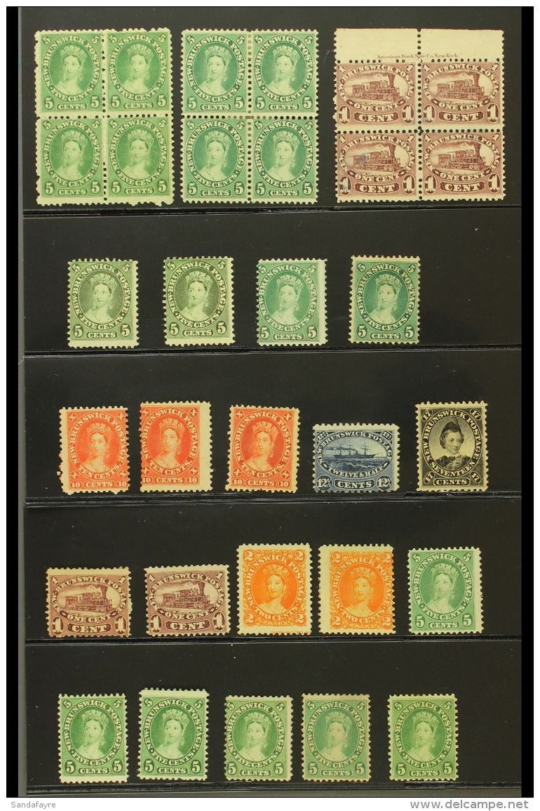 1860-63 MINT/UNUSED SELECTION On Stock Cards, Comprising 1c (x6, Mostly Unused Inc Marginal Block Of 4 With Full... - Other & Unclassified