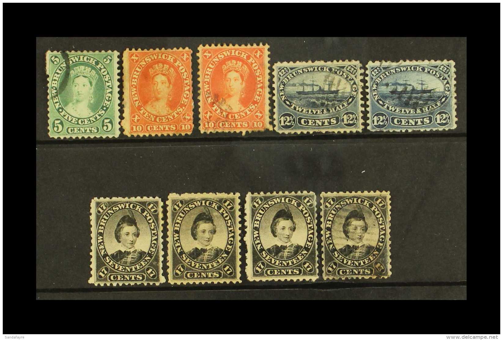 1860-63 Small But Interesting Range Comprising 5c Used, 10c Used (2), 12&frac12;c Used (2), Plus 17c Mint (3) And... - Andere & Zonder Classificatie