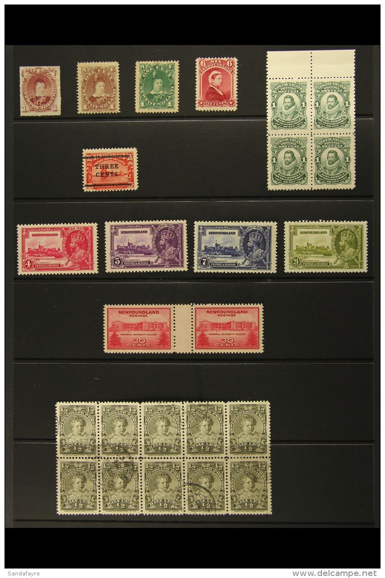 1876-1943 FINE MINT RANGE On Stockleaf. Note 1876-79 Rouletted 1c Prince Of Wales; 1880-82 1c; 1894 6c Queen... - Other & Unclassified