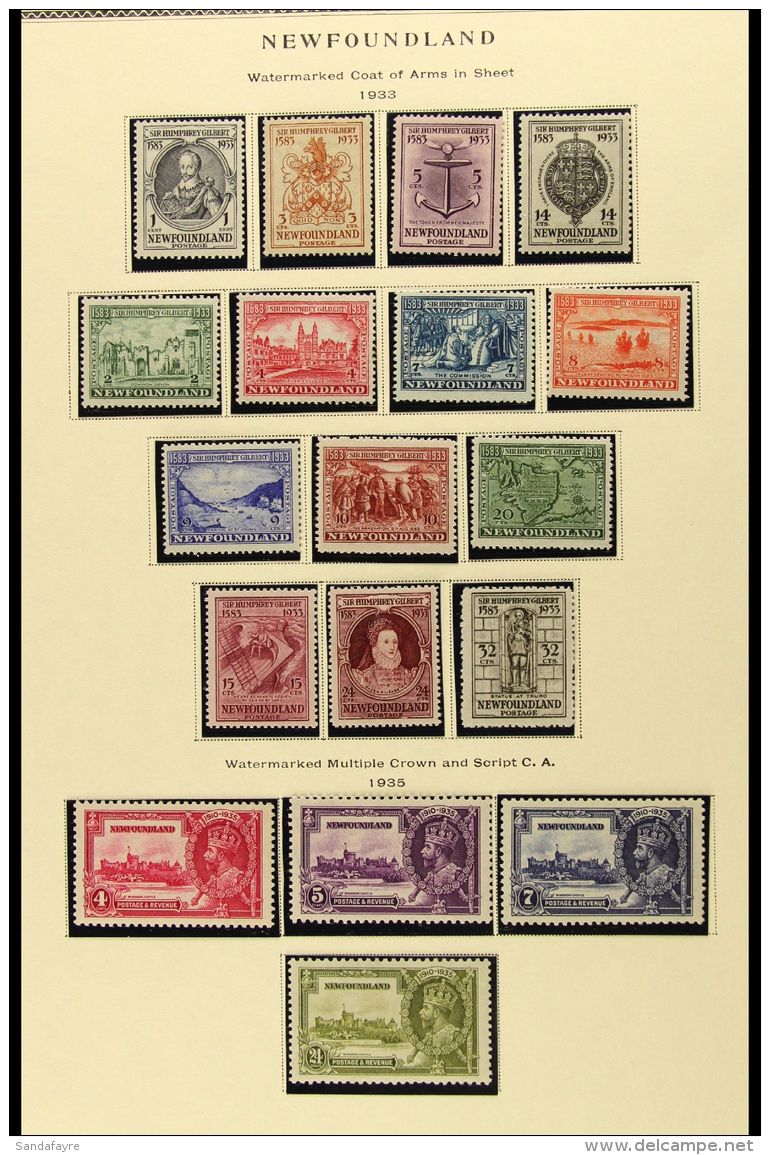 1908-36 MINT COLLECTION Presented In Mounts On Printed Pages. ALL DIFFERENT And Includes 1919 Most Caribou Values... - Andere & Zonder Classificatie
