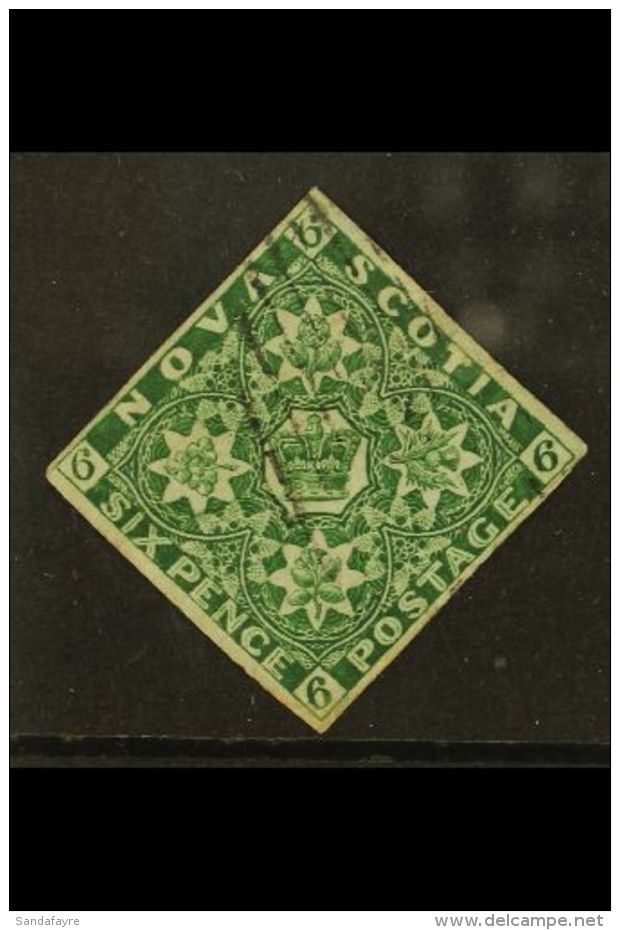 1851-57 6d Deep Green, SG 6, Fine Used With 4 Margins &amp; Light Oval Cancellation. For More Images, Please Visit... - Sonstige & Ohne Zuordnung
