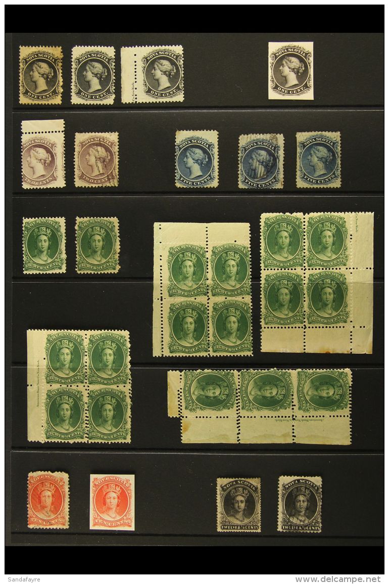 1860-63 Mint And Used Range Covering All Values. Note 1c Black Imperf Proof On Card; 5c Blue Mint (couple Of Tone... - Sonstige & Ohne Zuordnung