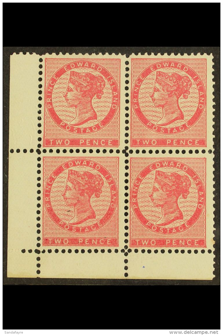1862-70 2d Deep Rose, Die I, SG 13, Never Hinged Mint Corner Block Of 4. Pretty! For More Images, Please Visit... - Andere & Zonder Classificatie