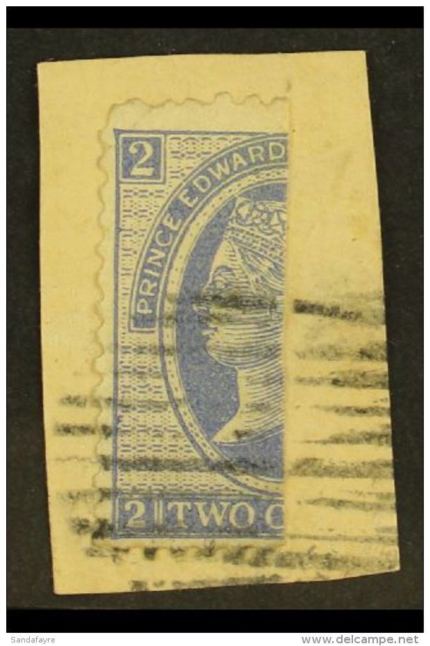 1872 2c Blue BISECTED VERTICALLY Tied To Neat Piece By Barred Oval Cancellation (SG 38a, Cat &pound;4000 On Cover)... - Sonstige & Ohne Zuordnung