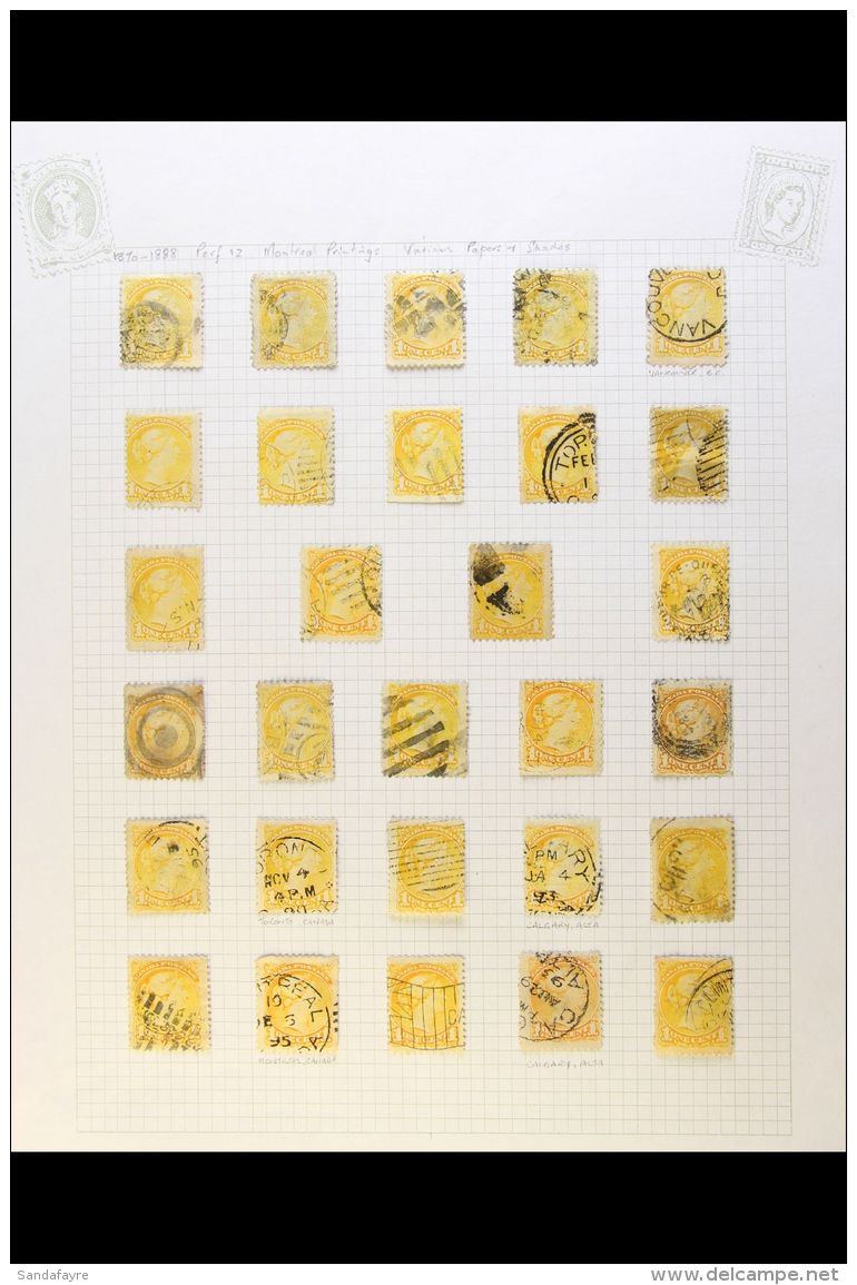 1870-1897 SMALL QUEENS. USED COLLECTION With Shades &amp; Postmark Interest On Leaves, Comprising &frac12;c (x8),... - Andere & Zonder Classificatie
