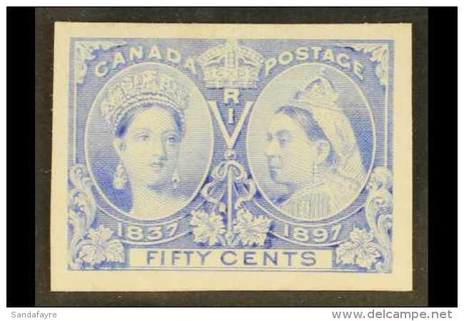 1897 50c Pale Ultramarine Jubilee (SG 134) IMPERF PLATE PROOF On Thick Card. Very Fine. For More Images, Please... - Andere & Zonder Classificatie