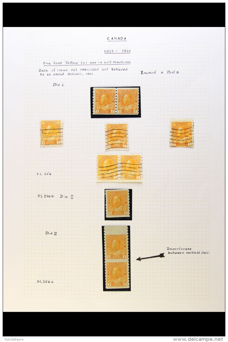 1922-31 COIL ISSUES COLLECTION Presented On Album Pages. A Mint &amp; Used Collection That Includes Imperf X Perf... - Sonstige & Ohne Zuordnung