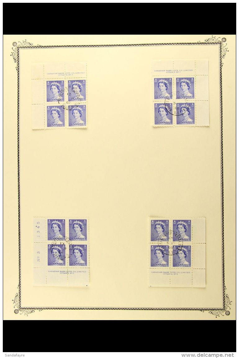 1953 "KARSH" PORTRAIT PLATE BLOCK COLLECTION A Complete, Used Collection Of Plate Corner Blocks Of This Issue, SG... - Sonstige & Ohne Zuordnung