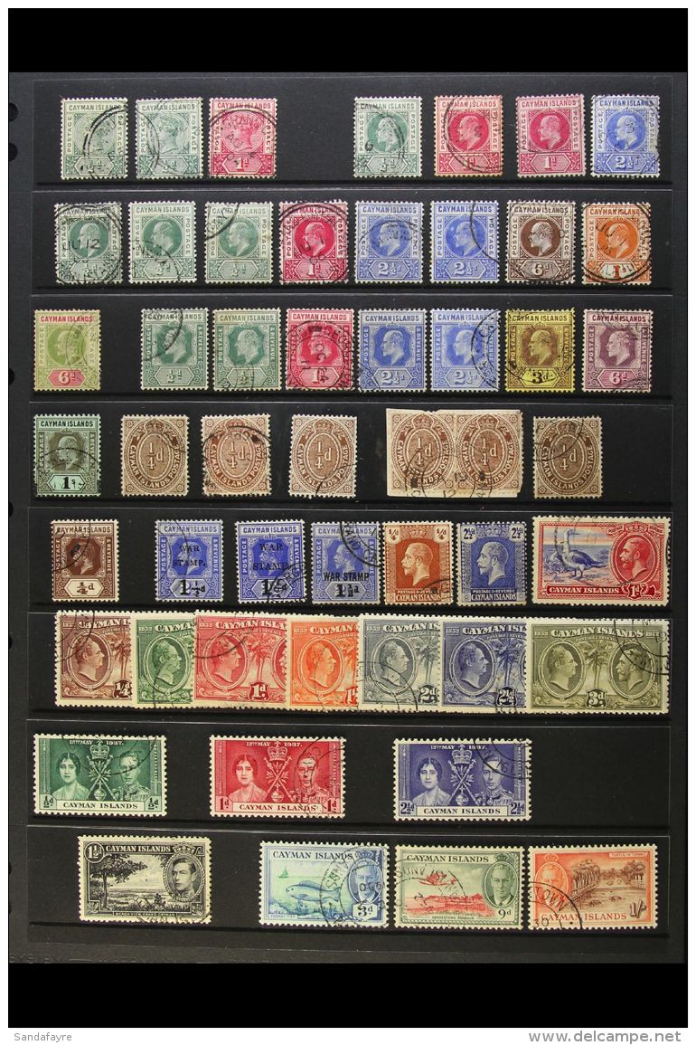 1900-2003 USED COLLECTION Presented On Stock Pages. Includes 1900 &frac12;d &amp; 1d, 1902-03 Set To 2&frac12;d,... - Iles Caïmans