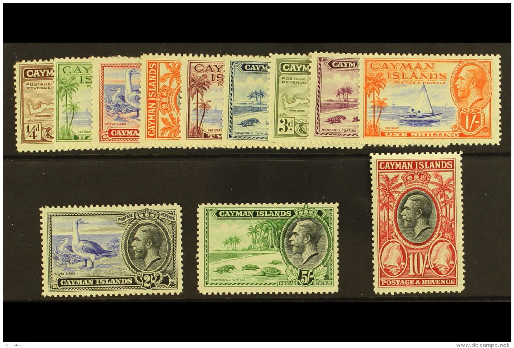 1935 Pictorial Definitives Complete Set, SG 96/107, Fine Mint. (12 Stamps) For More Images, Please Visit... - Cayman Islands