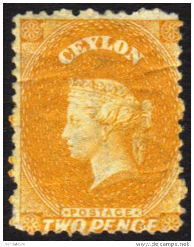 1867 2d Ochre, Wmk "Small" CC, Perf 12&frac12;, "Wmk Reversed", SG 64ax, Fine And Fresh Mint, Some Gum Wrinkling.... - Ceylon (...-1947)