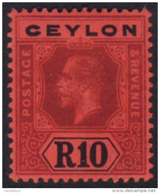 1912-25 10r Purple And Black On Red SG 318, Fine Mint.  For More Images, Please Visit... - Ceylan (...-1947)