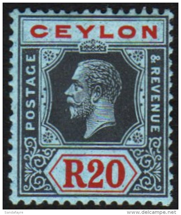 1921-32 20r Black &amp; Red On Blue, SG 357, Very Fine Mint, Fresh. For More Images, Please Visit... - Ceilán (...-1947)