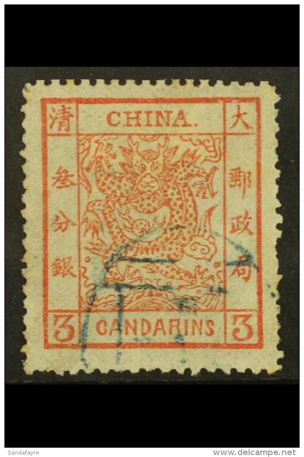 1882 3ca Brownish- Red Large Dragon With Wide Margins, SG 5, Very Finely Used With A Couple Of Short Perfs. For... - Autres & Non Classés