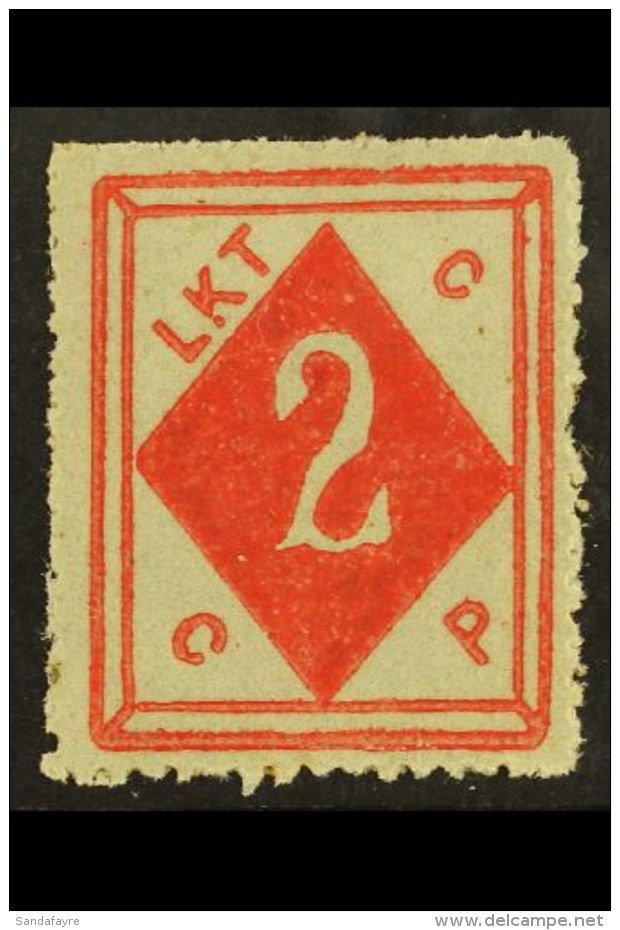 MUNICIPAL POSTS - WEI HAI WEI 1899 2c Scarlet, Perf 113/4, SG 3a, Superb Mint Og. Fabulous Stamp. For More Images,... - Andere & Zonder Classificatie