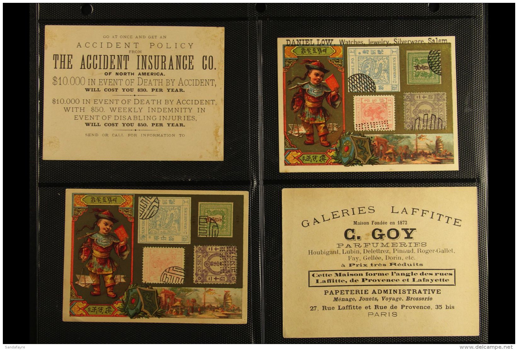 STAMP DESIGNS ON ADVERTISING CARDS A Scarce &amp; Attractive Group Of Colourful Cards, Produced Around 1908... - Other & Unclassified